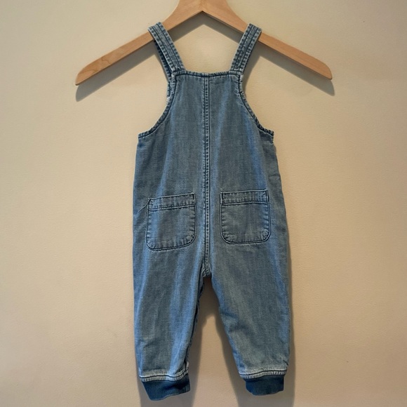 Baby Gap One-piece Denim Overalls lined size 12-18 months EUC - Picture 5 of 8